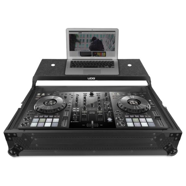 U91071BL UDG Ultimate Flight Case Pioneer DDJ-800 Black Plus (Laptop Shelf)