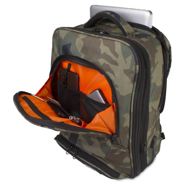 U9108BC/OR  BackPack Slim  Camo/ Orange Inside