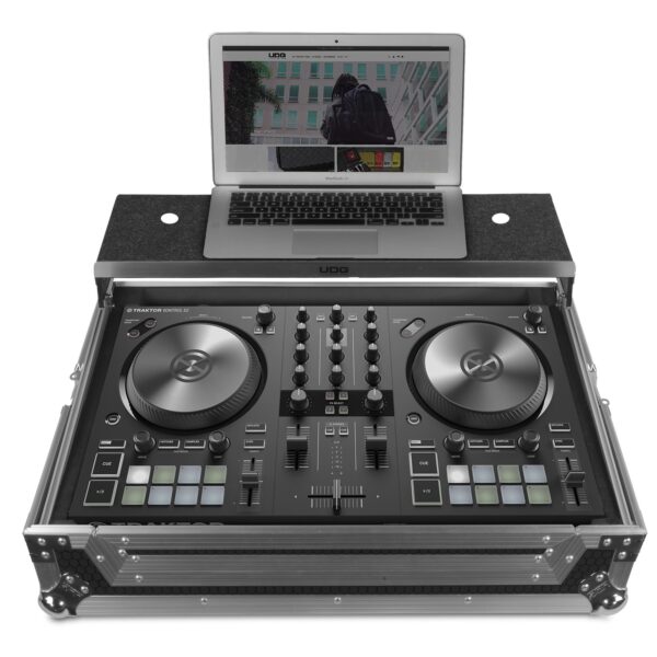 U92062SL Ultimate Flight Case NI Traktor Kontrol S2 MK3 Silver Plus (Laptop Shelf)