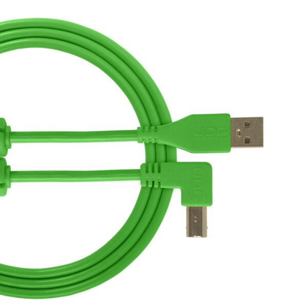 U95004GR UDG Ultimate Audio Cable USB 2.0 A-B Green Angled 1m