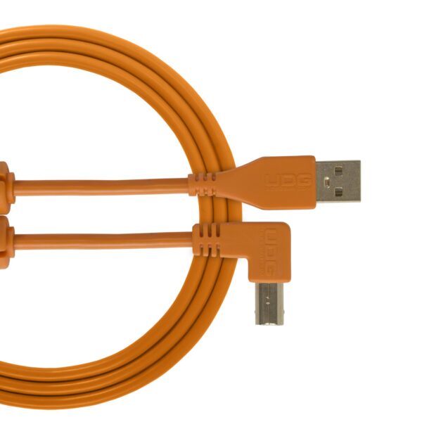 U95004OR UDG Ultimate Audio Cable USB 2.0 A-B Orange Angled 1m