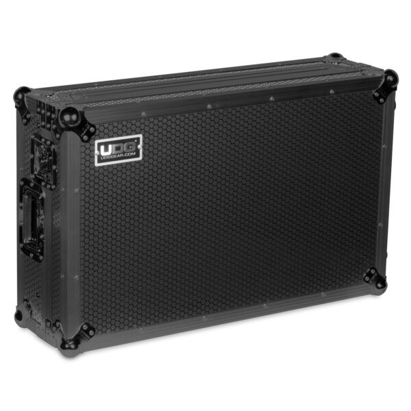 U91077BL Ultimate Flight Case Pioneer DDJ-REV7 Black Plus (Laptop Shelf + Wheels)