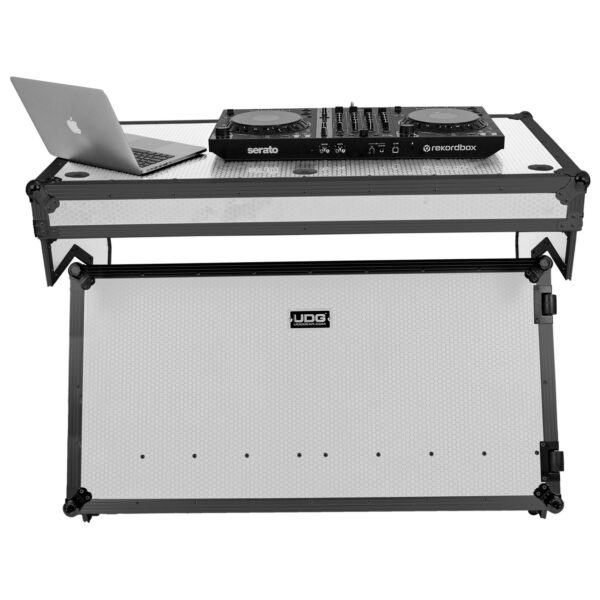 U91072WH UDG Ultimate Flight Case Portable Z-Style DJ Table White Plus (W