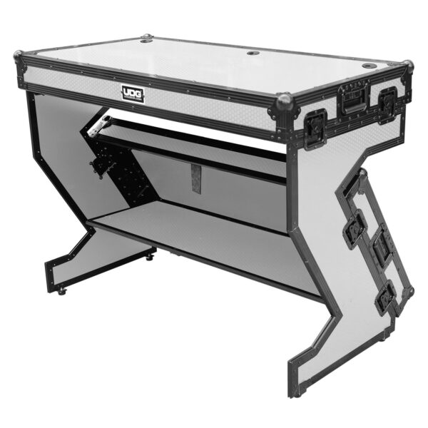 U91072WH UDG Ultimate Flight Case Portable Z-Style DJ Table White Plus (W