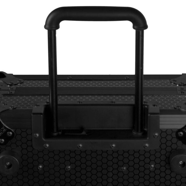 U91100BL UDG Ultimate Flight Case Single Turntable Battle/ PLX-CRSS12 & 10"/12" Mixer Black Plus (Laptop Shelf, Trolley & Wheels)