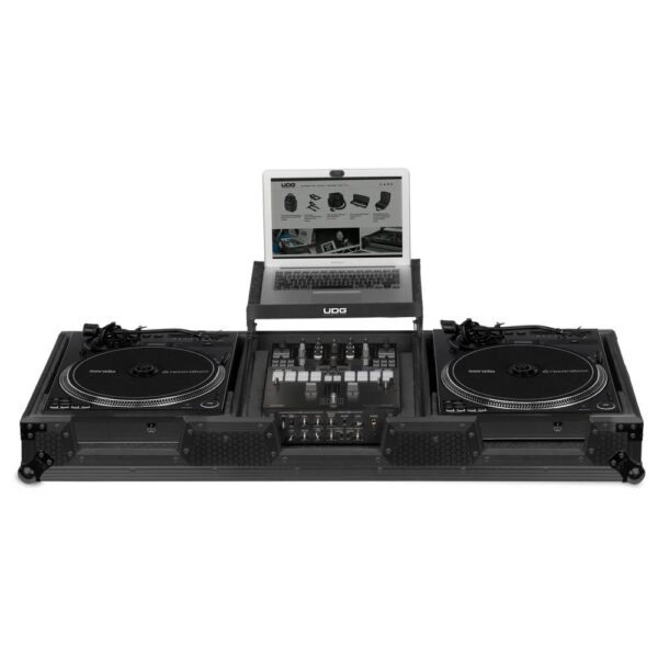 U91098BL UDG Ultimate Flight Case Set Pioneer PLX-CRSS12 & 1012 Mixer Blk Plus (L&W)